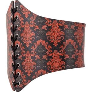 Gothic Damask Leather Waist Cincher