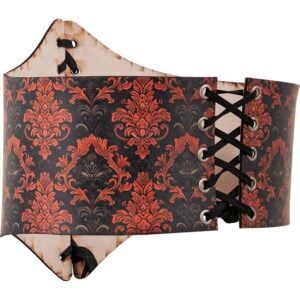 Gothic Damask Leather Waist Cincher