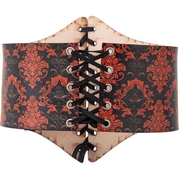 Gothic Damask Leather Waist Cincher