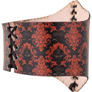 Gothic Damask Leather Waist Cincher