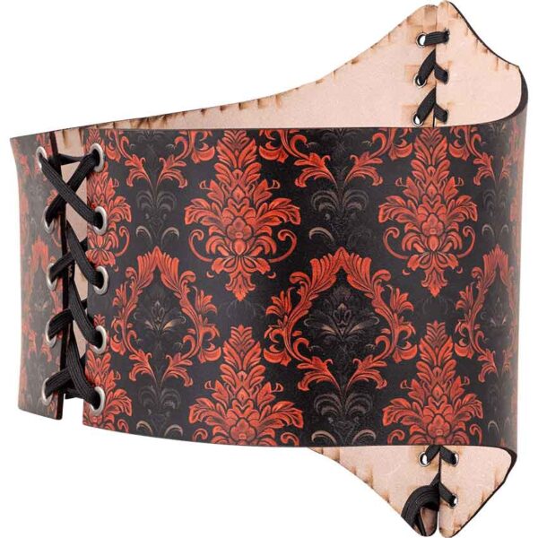 Gothic Damask Leather Waist Cincher
