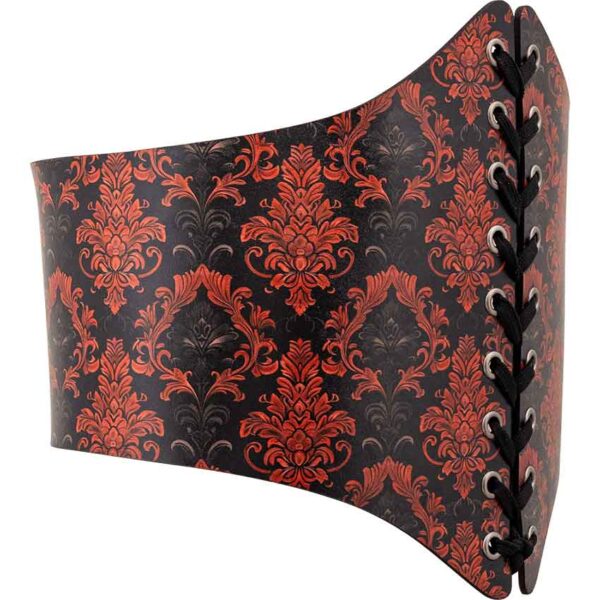 Gothic Damask Leather Waist Cincher