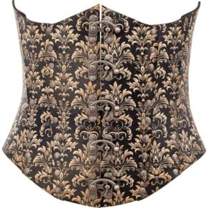 Acanthus Damask Leather Corset
