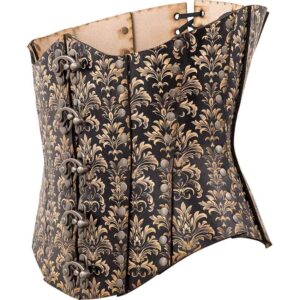 Acanthus Damask Leather Corset