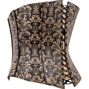 Acanthus Damask Leather Corset