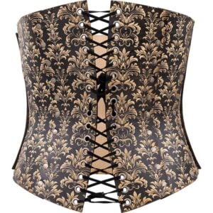 Acanthus Damask Leather Corset