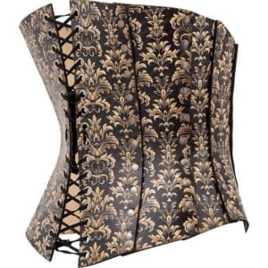 Acanthus Damask Leather Corset