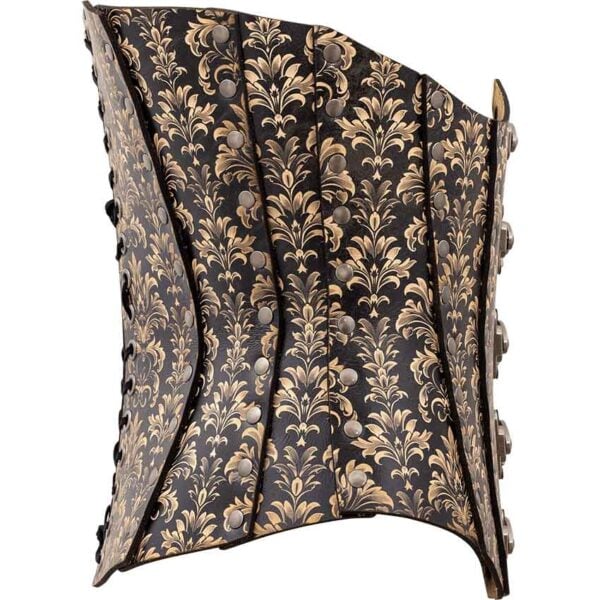 Acanthus Damask Leather Corset