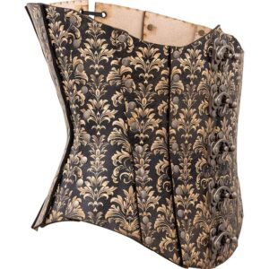 Acanthus Damask Leather Corset