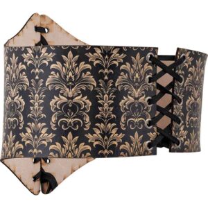 Acanthus Damask Leather Waist Cincher