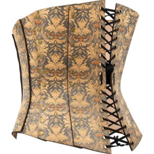 Muted Blue and Beige Leather Corset
