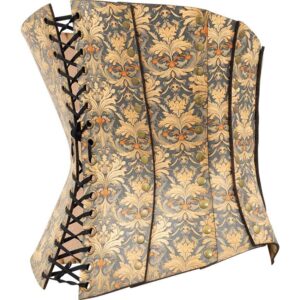 Muted Blue and Beige Leather Corset
