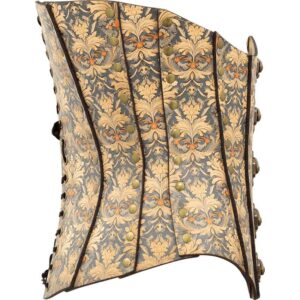 Muted Blue and Beige Leather Corset