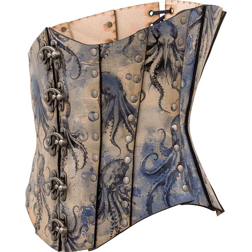 Blue Kraken Leather Corset