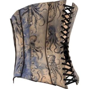 Blue Kraken Leather Corset