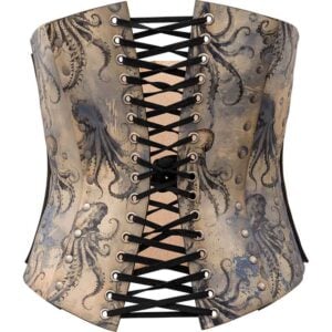 Blue Kraken Leather Corset