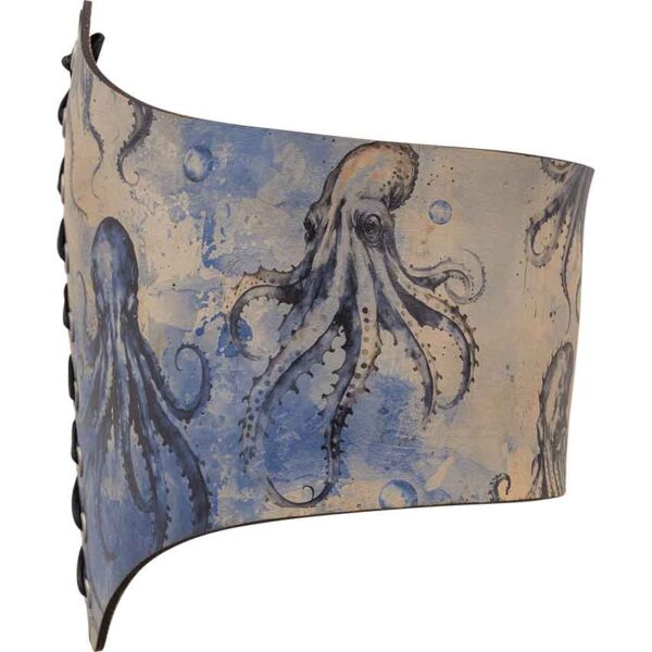 Blue Kraken Leather Waist Cincher