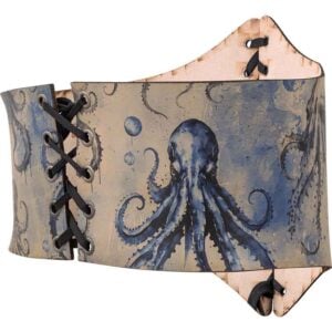 Blue Kraken Leather Waist Cincher