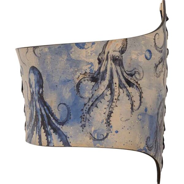 Blue Kraken Leather Waist Cincher