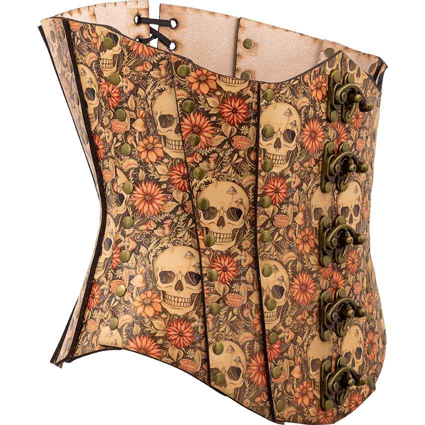 Cottagecore Skull Leather Corset