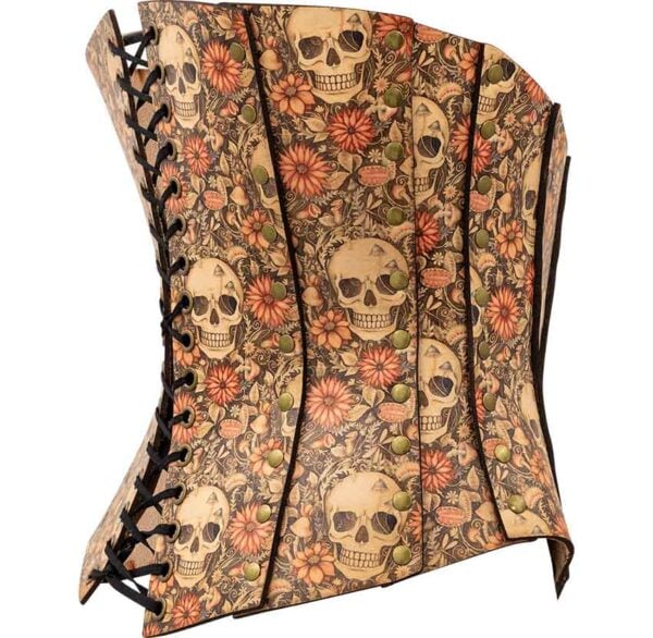 Cottagecore Skull Leather Corset