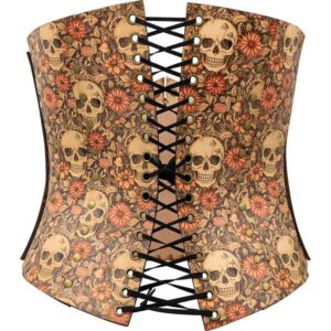 Cottagecore Skull Leather Corset