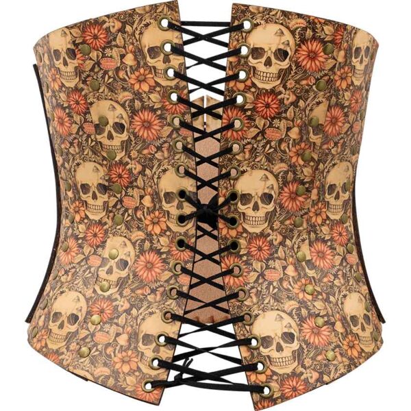 Cottagecore Skull Leather Corset