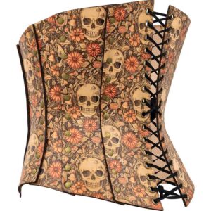 Cottagecore Skull Leather Corset