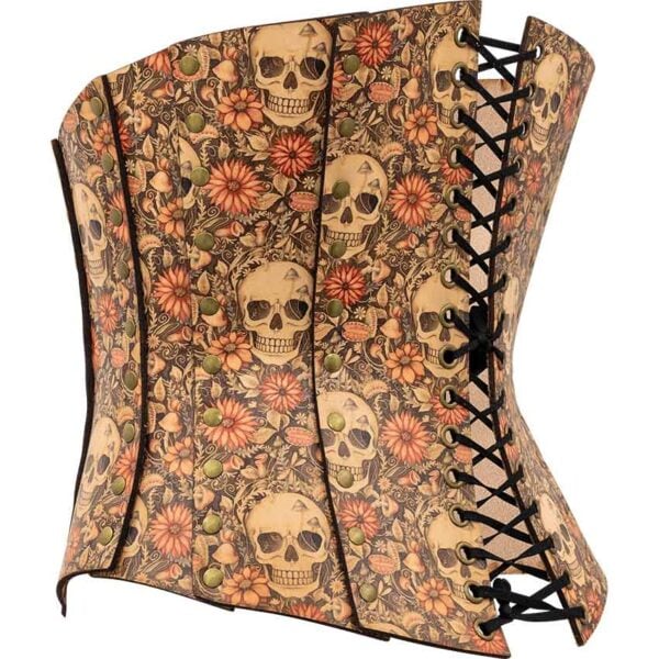 Cottagecore Skull Leather Corset