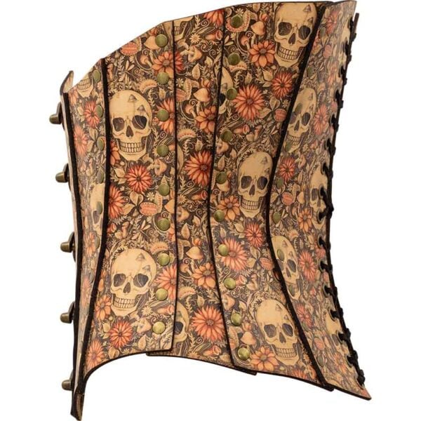 Cottagecore Skull Leather Corset