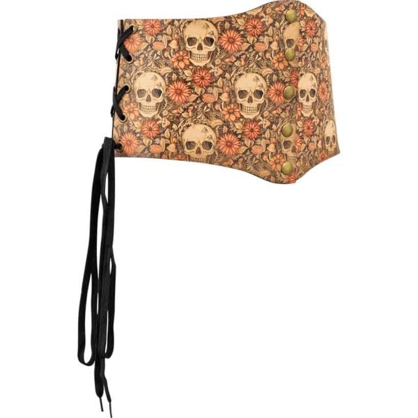 Cottagecore Skull Snap Front Waist Cincher