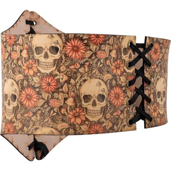 Cottagecore Skull Leather Waist Cincher