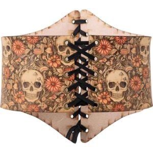 Cottagecore Skull Leather Waist Cincher