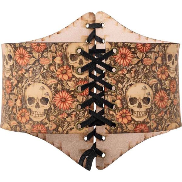 Cottagecore Skull Leather Waist Cincher