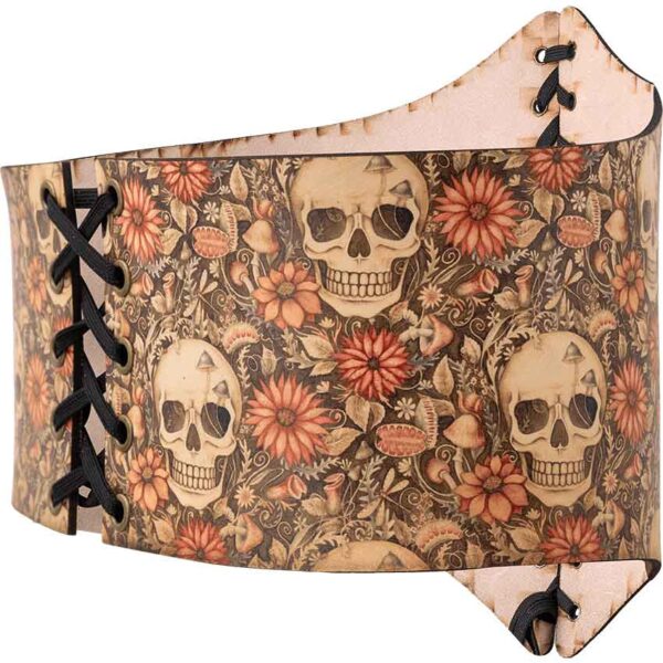 Cottagecore Skull Leather Waist Cincher