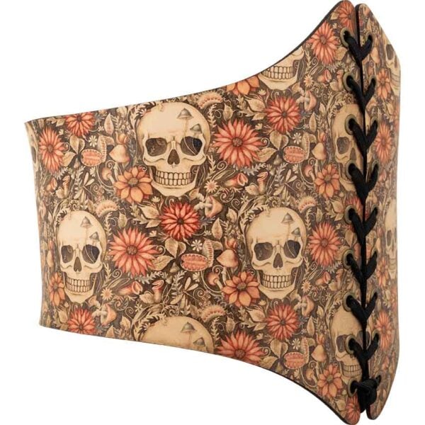 Cottagecore Skull Leather Waist Cincher