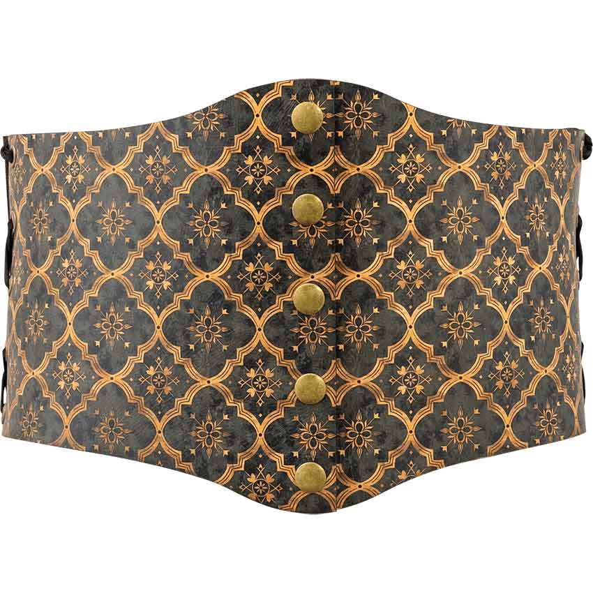 Medieval Quatrefoil Snap Front Waist Cincher
