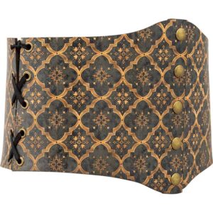 Medieval Quatrefoil Snap Front Waist Cincher