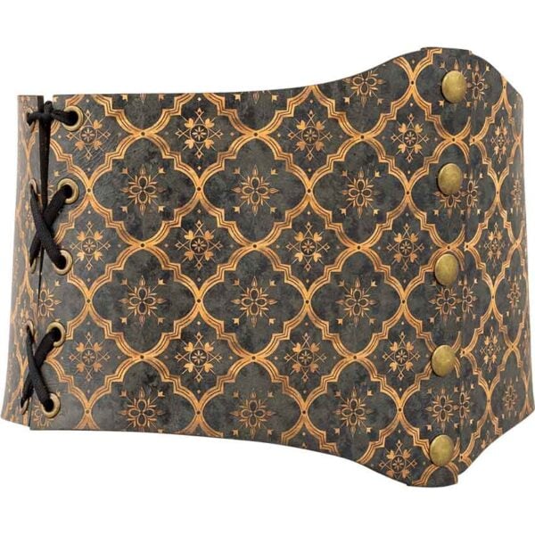 Medieval Quatrefoil Snap Front Waist Cincher