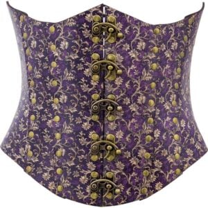 Purple Flourish Leather Corset