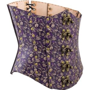 Purple Flourish Leather Corset