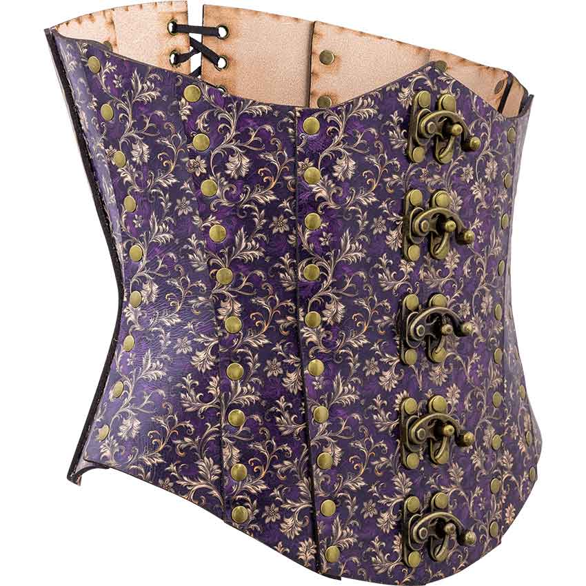 Purple Flourish Leather Corset