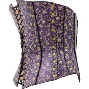 Purple Flourish Leather Corset