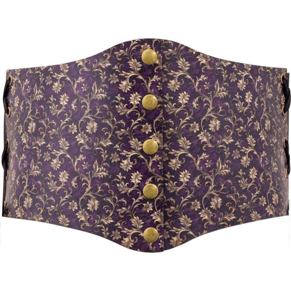 Purple Flourish Snap Front Waist Cincher