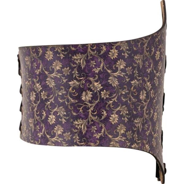 Purple Flourish Leather Waist Cincher