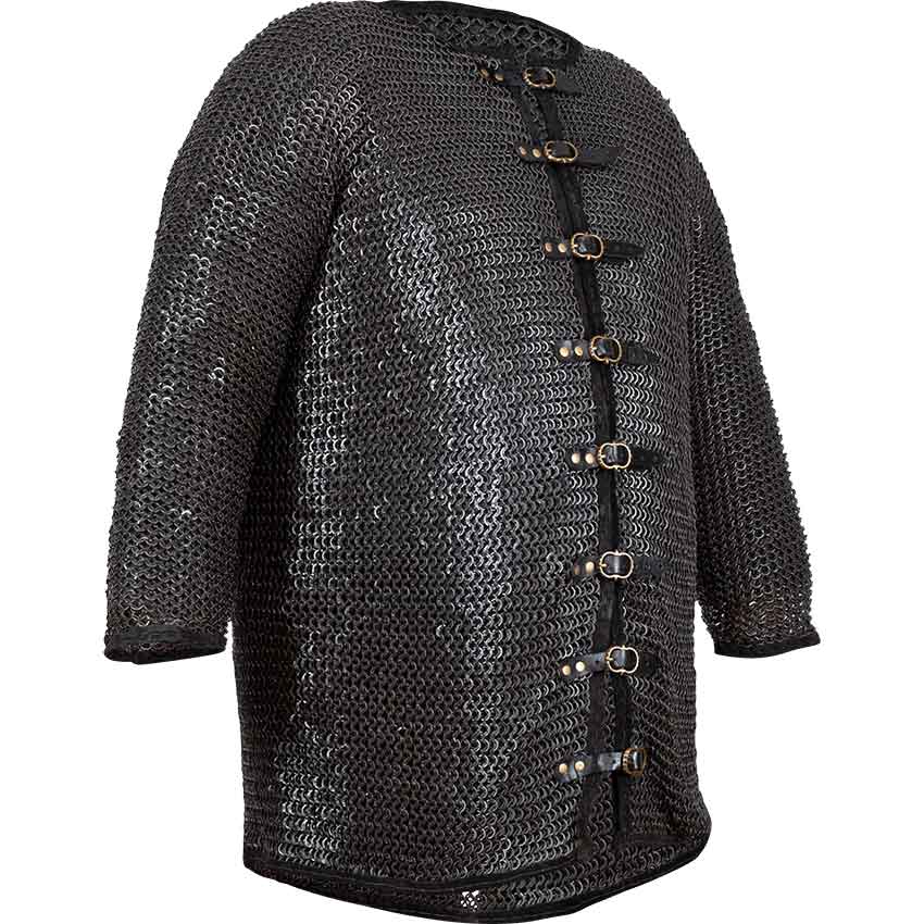 Berengar Riveted Blackened Chainmail Jacket