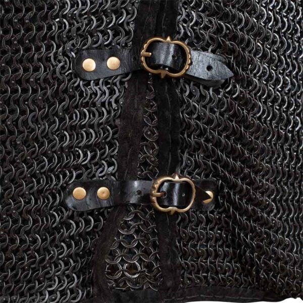 Berengar Riveted Blackened Chainmail Jacket