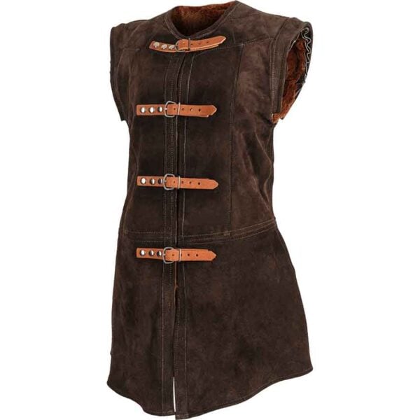 Muskrat Fur Lined Garen Suede Vest