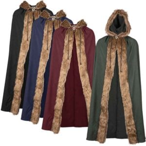 Aaron Canvas Cloak with Fur Trim