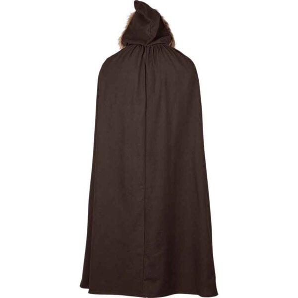Aaron Canvas Cloak with Fur Trim